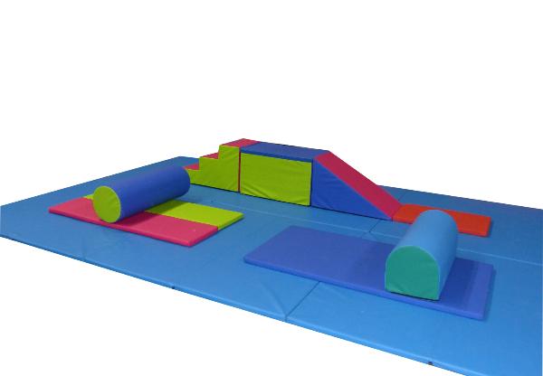 Parcours roulade : ensemble de 5 modules + 3 matelas - revtement 